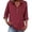 Wine, variant on Tqcoqu Womens 3/4 Sleeve Tops Dressy Casual Lapel Collar V Neck Button Up Cotton Linen Shirts Summer Beach Vacation Clothes,Army Green Women's S-XXXL