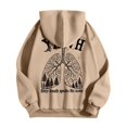 thumbnail image 4 of MHFRRA Sudadera con Capucha de Temática Cómoda para Un Jersey Informal, Ropa de Calle Suave, Ajuste Relajado, Suéter de Cuello Redondo con Diseño de Capucha Caqui, 4 of 5
