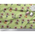 thumbnail image 2 of Soimoi Polyester Crepe Fabric Dot,Text & Unicorn Girl Cartoon Print Sewing Fabric Yard 52 Inch Wide, 2 of 3