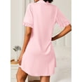 thumbnail image 2 of Avidlove Button Down Nightgowns for Women Ruffle Short Sleeve Sleep Shirts Comfy Nightshirts V Neck Pajamas Dress Sleepwear, 2 of 7