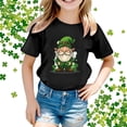 thumbnail image 2 of Yigsgc St. Patrick's Day T-Shirts for Kids,Girls Boys Leprechaun Shamrock Print Top Short Sleeve T-shirt Tee,Color Black,Size 12-13 Years, 2 of 4
