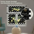 thumbnail image 6 of Lemon Kitchen Window Curtains Valance and Tier Set 36 Inch Fruit Black White Chessboard Background Rod Pocket Short Tier Curtain, Vintage Small Drapes for Kitchen Decor, 6 of 6