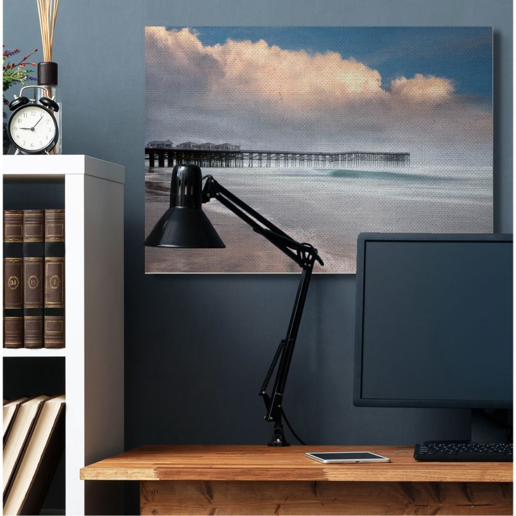 Stupell Industries Beach Wharf Blurred Waves Nautical Landscape Design by Lee Sie, 36" x 48"