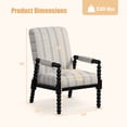 thumbnail image 3 of Gymax Accent Chair Upholstered Armchair w/ Rubber Wood Frame Ergonomic Backrest, 3 of 9