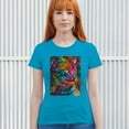 thumbnail image 3 of Tee Hunt Lovable Cat T-Shirt Dean Russo Colorful Felis Catus Women's T-Shirt Tee, Light Blue, X-Large, 3 of 5