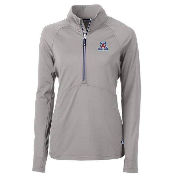 Women's Cutter & Buck Gray Arizona Wildcats Adapt Eco Knit Half-Zip Pullover Jacket