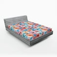 thumbnail image 2 of Ambesonne Botanical Fitted Sheet, Spring Season Love Dots, King Size, Coral Sky Blue and Peach, 2 of 5