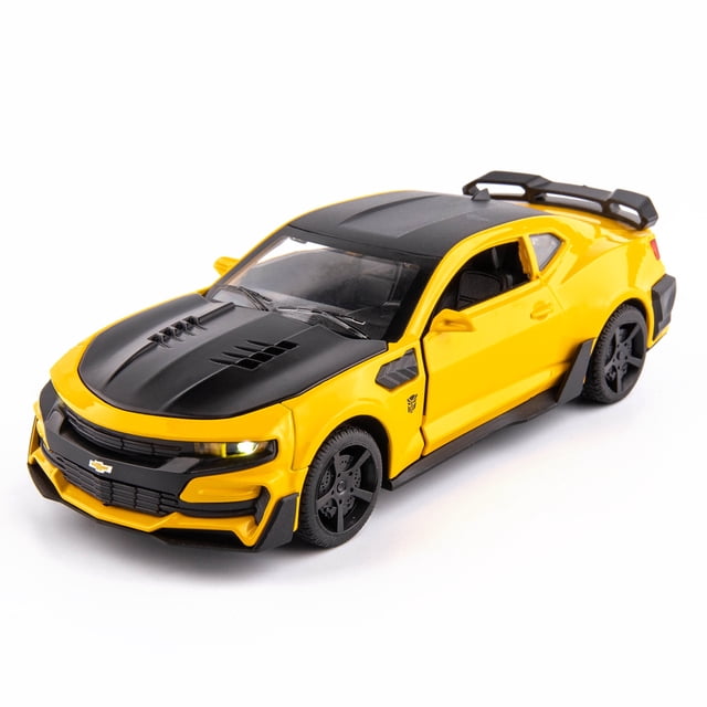 Escala 1/32 Camaro juguetes modelo de coche aleación de Metal fundido a presión con 4 puertas abierta sonido luz extraíble vehículo para niño colección de regalos,Yellow