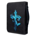 thumbnail image 3 of HELLHERO Blue Lion Butterfly Bible Cover, PU Leather Zipper Church Bible Bag for Daily Study and Church Travel, 3 of 12