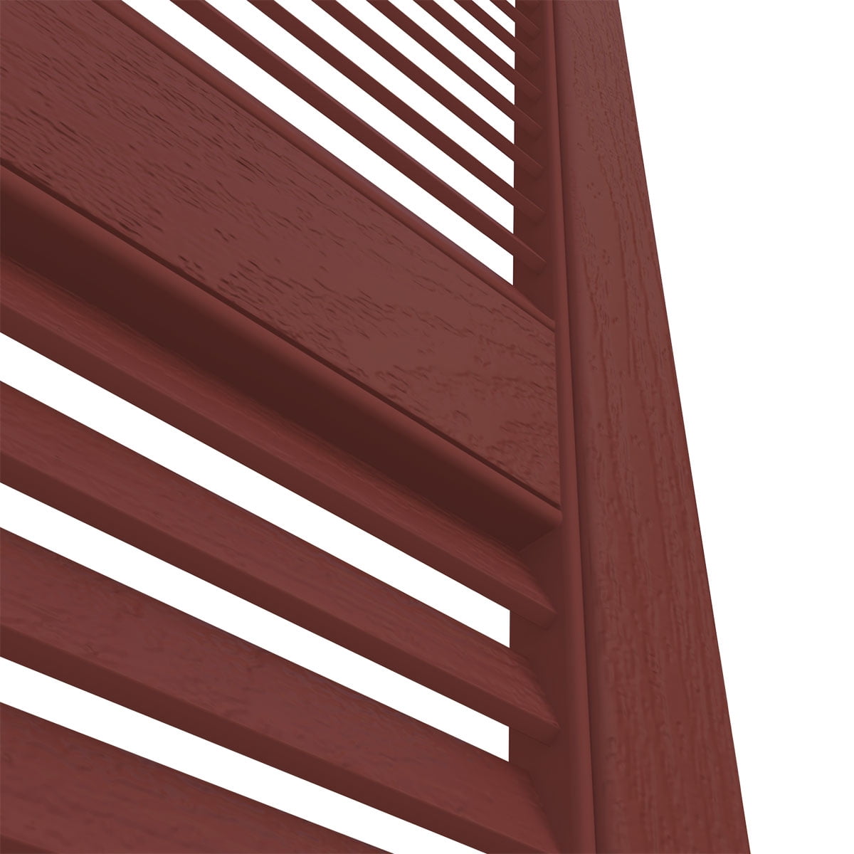 Ekena Millwork 12"W x 36"H Mid-America Vinyl, Standard Size Cathedral Top Center Mullion, Open Louver Shutter, w/Installation Shutter-Lok's & Matching Screws (Per Pair), 027 - Burgundy Red