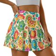 thumbnail image 5 of HELLHERO with Pockets Athletic Skort for Golf Tennis, Floral Print Polyester Spandex Blend High Waisted Golf Skirts Built-in Shorts, 5 of 9