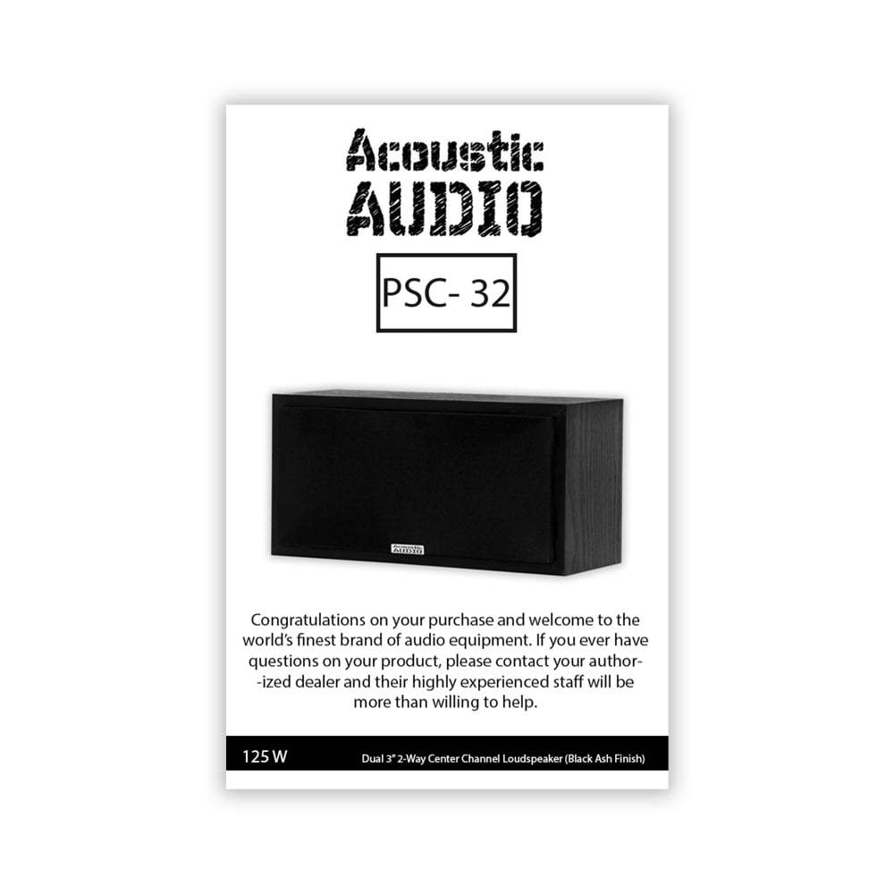 Acoustic Audio PSC32 Center Channel Speaker 2-Way Home Theater Surround Sound