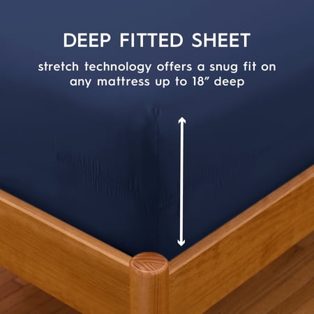 BETTER HOMES & GARDENS 3-PIECE 300 THREAD COUNT BLUE COVE COTTON SATEEN BED SHEET SET, TWIN