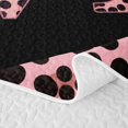thumbnail image 5 of meiyoeat Pink Coquette Bowknot Quilt Full For Leopard Bow Lover,Kids Personalized Initial M Full Bedspread Sets,3-Piece, 5 of 7