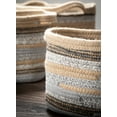 thumbnail image 3 of Sullivans Set Of 3 Jute & Polyester Baskets 9"H, 8.5"H & 8"H Brown, 3 of 3