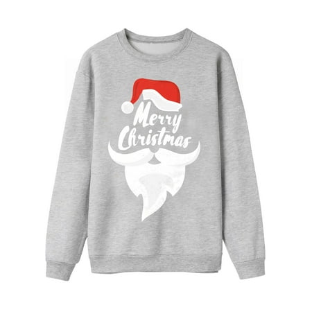 

Matching Family Outfits Santa Printed Pack Parent Child Pack Fashion Pullover Long Sleeve Style Family Gathering Casual Pajamas Set Grey 8 Years - 9 Years
