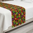 thumbnail image 2 of Vegetables Bed Runner, Cartoon Style Seasonal Food Pattern with Broccoli Corn Lettuce Radish, Decorative Accent Bedding Scarf for Hotels Homes and Guestrooms, King, Chocolate Multicolor, by Ambesonne, 2 of 2