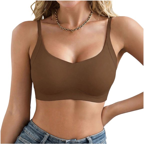 Stamzod Women's Seamless Bra Push Up Wireless Jelly Bra No Underwire Comfortable T Shirt Bra Everyday Bras