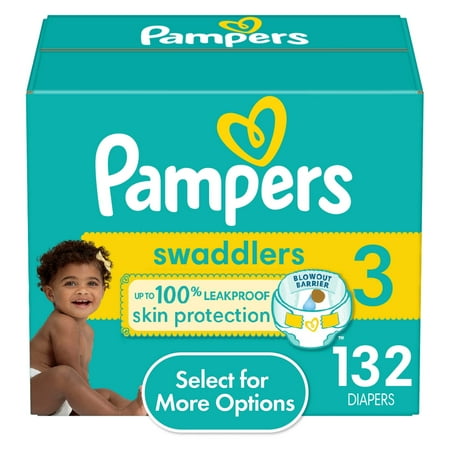 Pampers Swaddlers Baby Diapers Size 3, 132 Count (Select for More Options)