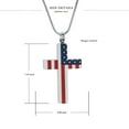 thumbnail image 2 of American Flag Cremation Urn Necklace Cross Memorial Keepsake Ashes Pendant Women / Men Patriotic Jewelry, 2 of 9