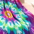 thumbnail image 3 of Colorful Rainbow Tie Dye Spiral Pattern Blanket,Comfortable Soft Flannel Throw Blanket,All Season,Warm Lightweight Blankets for Sofa Bed Couch Living Room Chair,30"x40", 3 of 4