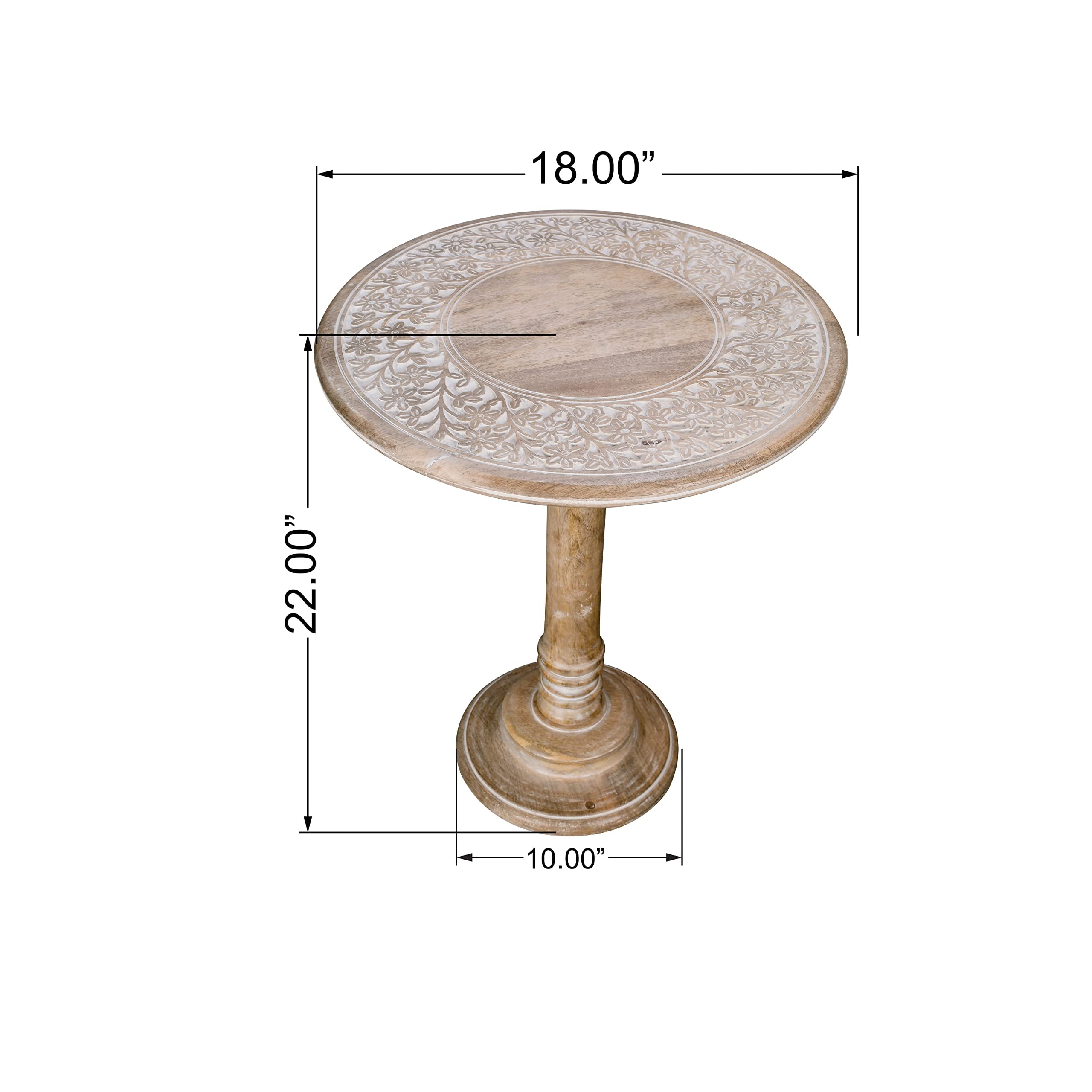 End Tables for Living Room, Wooden End Table, Small Side Table, Nightstand, Bedside Table, Entry Table for Magazines, Books & Plants – 18x22 White Wash