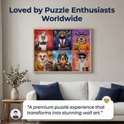 500 Piece Puzzles for Adults, Funny Anthropomorphic Birds in Professions Jigsaw Puzzle, Bald Eagle Owl Falcon Dressed in Clothes Grid Illustration Artwork Hobby Home Decor Wall Art