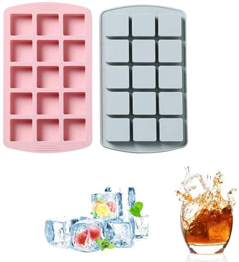 15 Silicone Grids Small Ice Cube Tray Ice Mold Kitchen Tool For Whiskey cola 