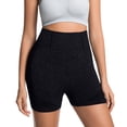 thumbnail image 2 of Women's High Waisted Yoga Shorts, Tummy Control Booty Lifting Workout Shorts, Compression Running Gym Shorts for Women, Athletic Fitness Shorts Black M, 2 of 9