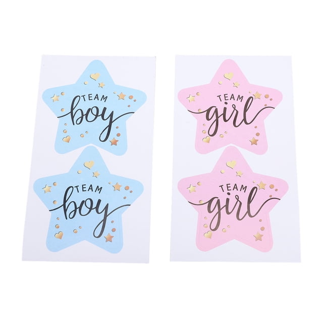 Etiquetas de Revelación de Género ANGGREK Team Boy Y Team Girl 120 Hojas