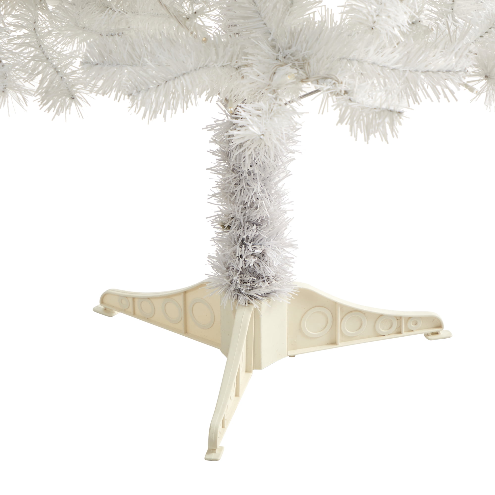 Nearly Natural 4' White Artificial Christmas Tree Prelit 100 Clear LED Lights
