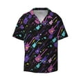 thumbnail image 3 of Goofa Colorful Guitar Printed Men's Casual Short-sleeved Shirt,Lightweight Breathable Button-down,Summer Casual men's top,Versatile Fashion shirt-Small, 3 of 7