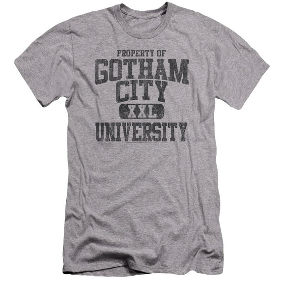Batman Property Of Gcu Premium Canvas T-Shirt Adult Slim Fit 30/1-Athletic Heather
