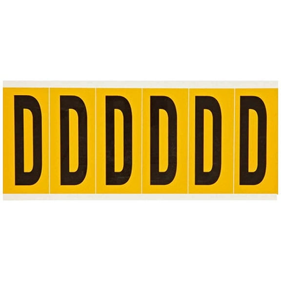 Brady Letter Label,D,1-1/2 in. W x 3-1/2 in. H 1550-D
