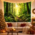 thumbnail image 3 of Woodland Path Beneath a Fern-Covered Canopy, Mystical Digital Art for Nature Lovers, Outdoor Wall Decor, Housewarming Gift, Tapestry Wall Hanging for Bedroom and Living Room, 3 of 7
