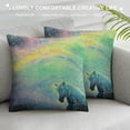 thumbnail image 3 of Fenyluxe Rainbow Pillow Cases Cushion Covers Glitter Throw Pillow Covers Soft for Kids Colorful Stripes Decorative Throw Pillowcases Pastel Colorful Cushion Cases 12x12in, 3 of 5