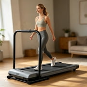Lineslife Walking Pad Handle Bar Only,Adjustable Handrail 31.5-37.4 Inches Fits Treadmills Up to 24.8 Wide with Anti-Slip Foam Grips Black