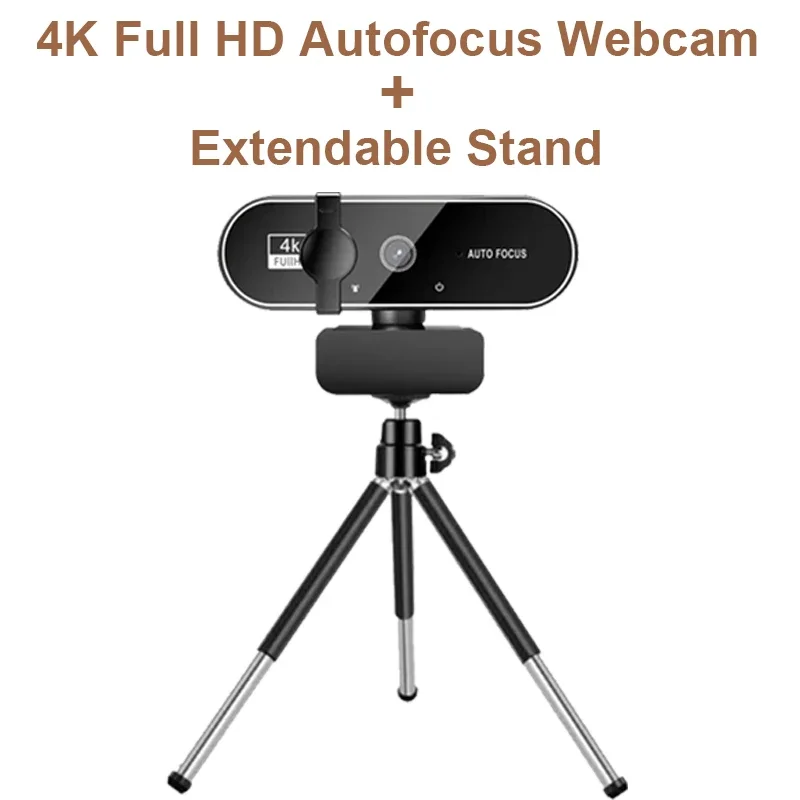 4K Full HD Webcam with Microphone Autofocus 8MP Website Camera for Windows PC Laptop  External Web Cam Video Calling