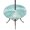 Teal, Turquoise, White, variant on Round Outdoor Tablecloth with Umbrella Hole and Zipper, Green Palm Leaves Tablecloth with Elastic Waterproof, Summer Botanical Tropical Plants Patio Table Covers for 36" - 44" Picnic Pool Tables