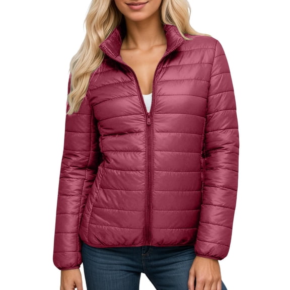 Winter Coats for Women Women Lightweight Long Puffy Coat Winter Warm Down Jacket Outerwear With Stand Collar For Cold Weather Winter Jackets for Women