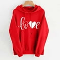 thumbnail image 2 of Lovzfmll Essentials Hoodie for Women, Long Sleeve Shirts Going Out Tops, Loose Fit LOVE Print Valentine's Days Sweatshirt, 2 of 5
