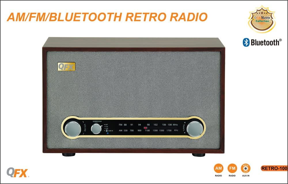 QFX RETRO-100 Retro Collection Bluetooth AM/FM Radio | Walmart Canada