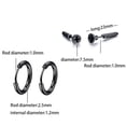 thumbnail image 4 of Designice 6 Pairs Black Titanium Steel Earrings Set, Unisex, Stud and Hoop, 4 of 4