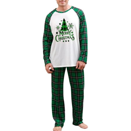 

Christmas Pajamas for Family Tree Print Tops + Buffalo Plaid Pants Set