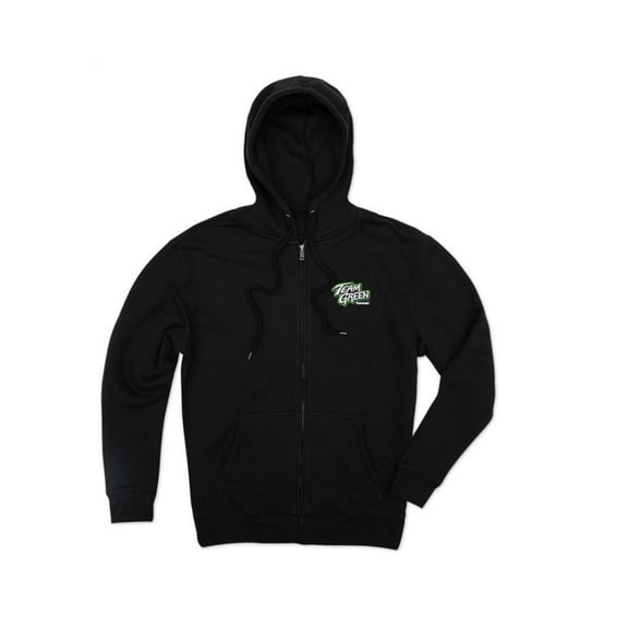 Kawasaki Team Green Zip Up Hooded Sweatshirt -Black Small