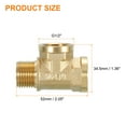 thumbnail image 2 of Brass Tee Pipe Fitting, G1/2"(Female x Female x Male) 3 Way T-Connector, 2 of 7
