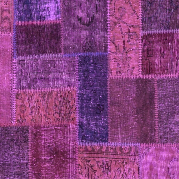 Ahgly Company Indoor Square Patchwork Purple Transitional Area Rugs, 8' Square