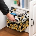 thumbnail image 5 of Panda Sunflower Foldable Toy Box with Handle, 10.8"x10.5"x10.6", Large Capacity Storage Containers, Storage Cubes, Storage Baskets, 5 of 6
