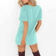 thumbnail image 3 of Viikei Plus Size Short Sleeve Dress for WomenO-Neck Mid-length Solid Color Dresses, 3 of 4
