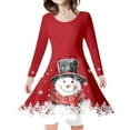 thumbnail image 1 of PMVFHDE Robes Filles Enfants Tout-Petits Filles Sapins de Noël Imprimé Cerf Manches Longues Robe de Fête pour Rouge,10-13 Ans, 1 of 5